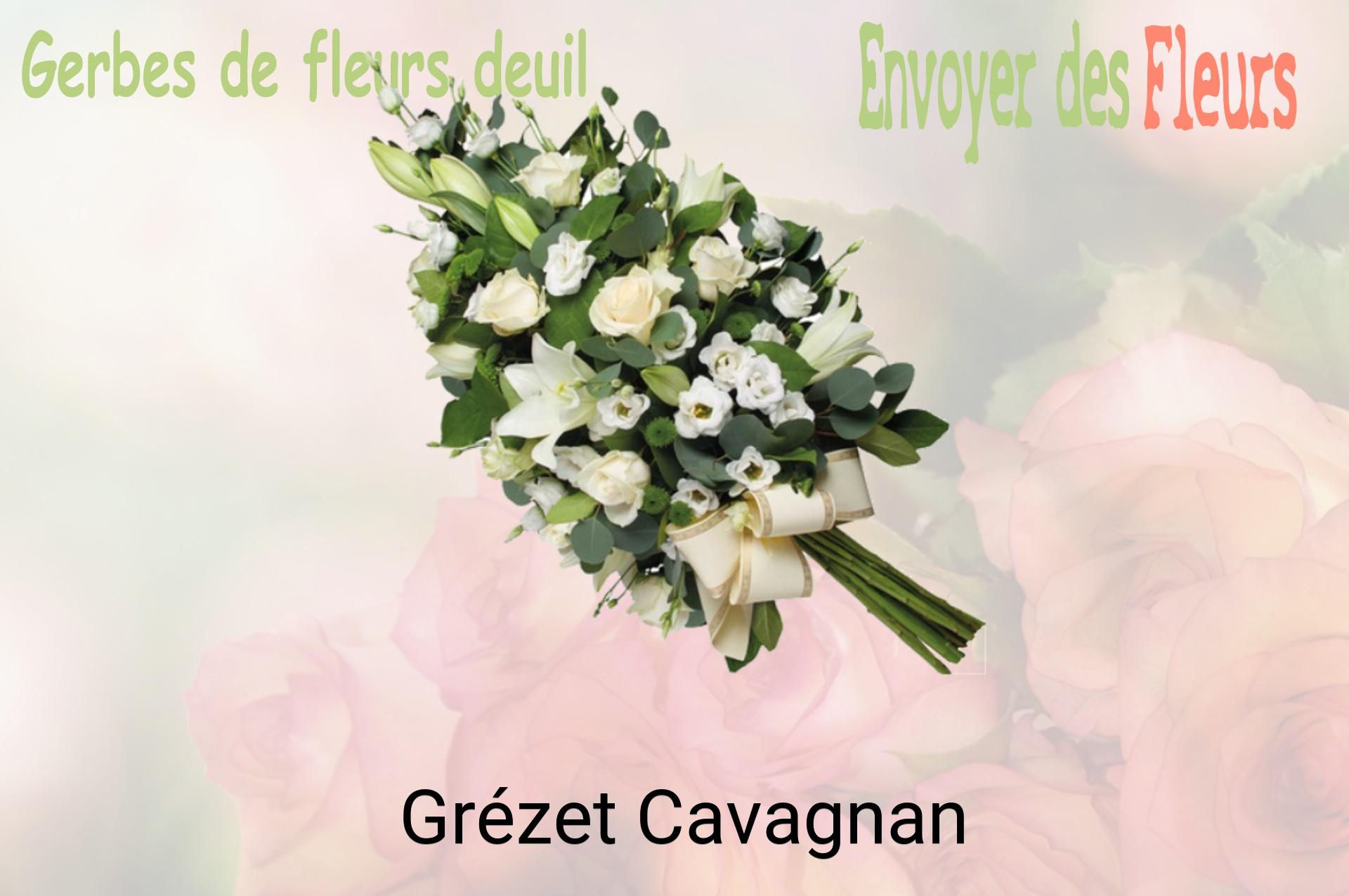 Gerbe de fleurs de deuil livrée à Grézet-Cavagnan